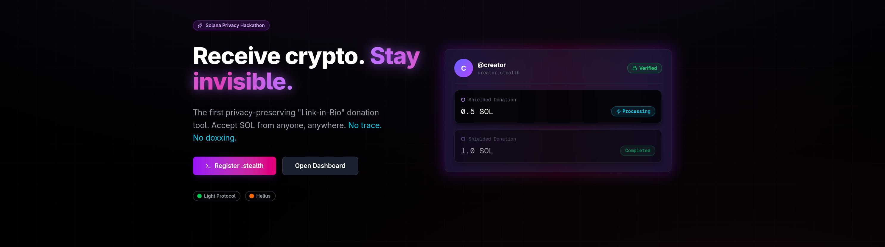Solana Stealth protocol diagram